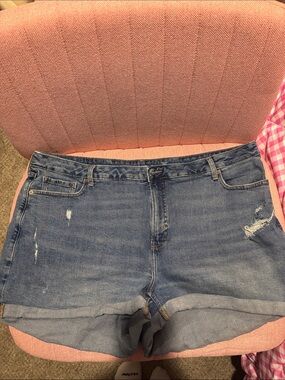 Old Navy Distressed Blue Denim Cuffed Women’s Shorts